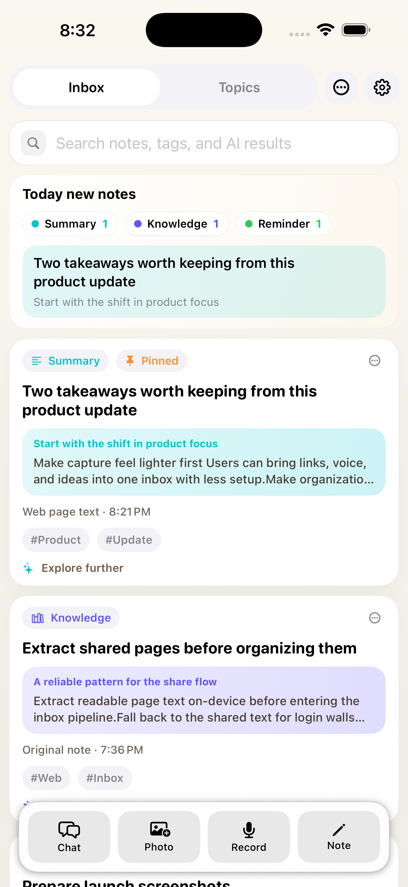 AnyNotes 收件匣截圖